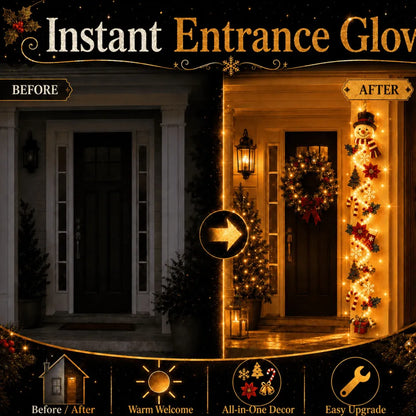 Merrilum | Decorazione natalizia luminosa da appendere alla porta, 120 cm, 6 motivi