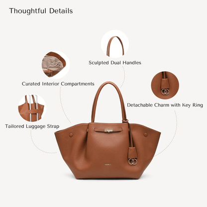Carisse | Borsa da donna con manici in similpelle PU, chiusura magnetica e ciondolo