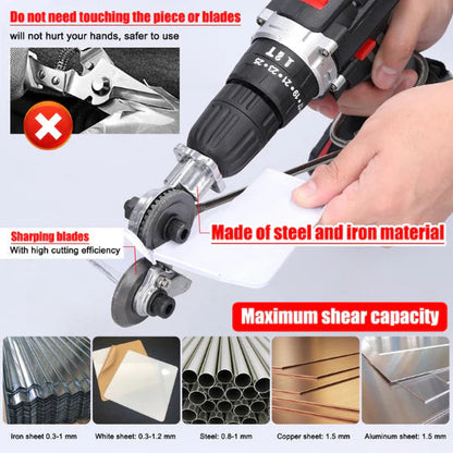 Blecora | Accesorio cortachapas para taladros, para metal de hasta 0,8 mm