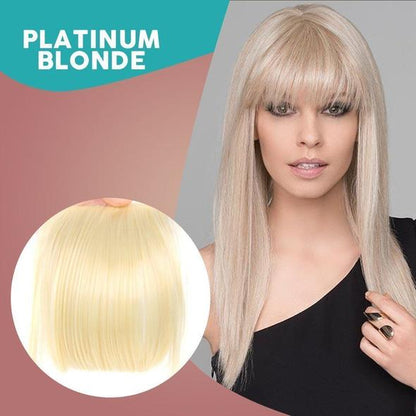 FringeLuxe | Frangia a clip in fibra sintetica resistente al calore con base in monofilamento