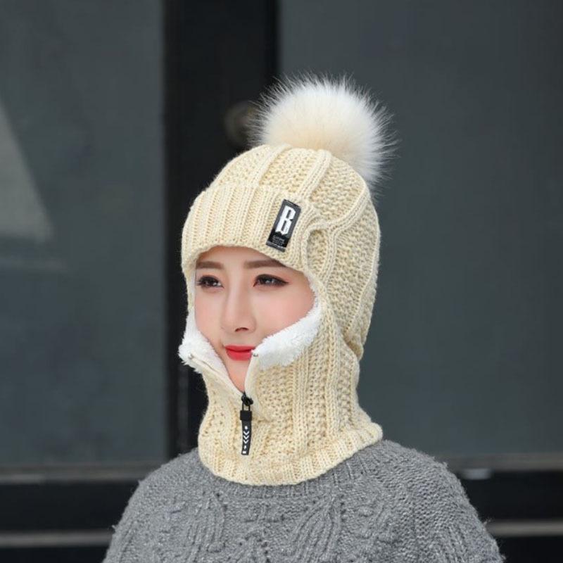 Mutzelo | Gorro de invierno de lana de punto grueso con protección para las orejas, elástico
