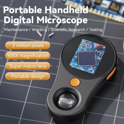 Lupavis | Microscopio digital con lupa de mano de 500x, pantalla de 2 pulgadas y cámara