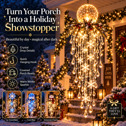 Cascira | Hanging Outdoor Christmas Light, LED with Crystal-Style Accents