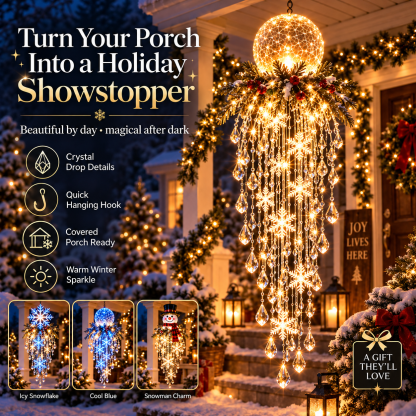 Cascira | Hanging Outdoor Christmas Light, LED with Crystal-Style Accents
