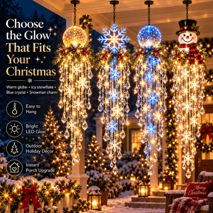 Cascira | Hanging Outdoor Christmas Light, LED with Crystal-Style Accents