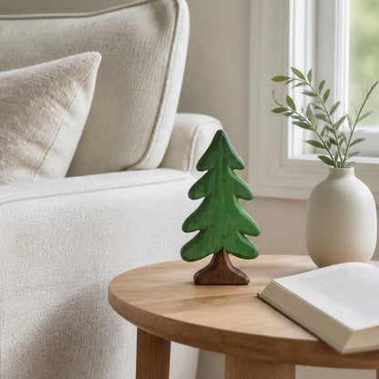 Abetta | Albero di Natale in legno dipinto a mano, decorazione da tavolo, 10 cm