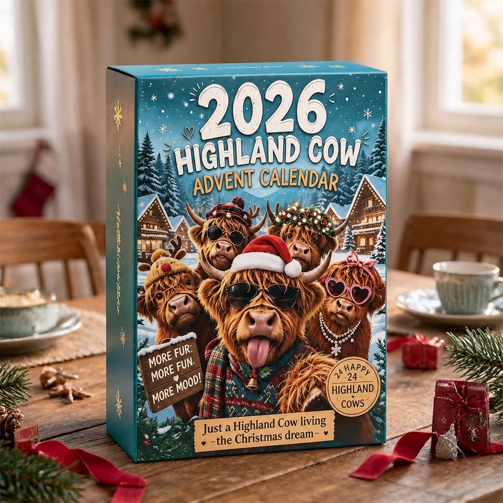 Zottelia | 2026 Advent Calendar with 24 PVC Highland Cow Figures