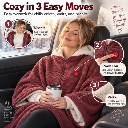 Halvino | Coperta riscaldante da indossare con USB e 3 livelli di calore