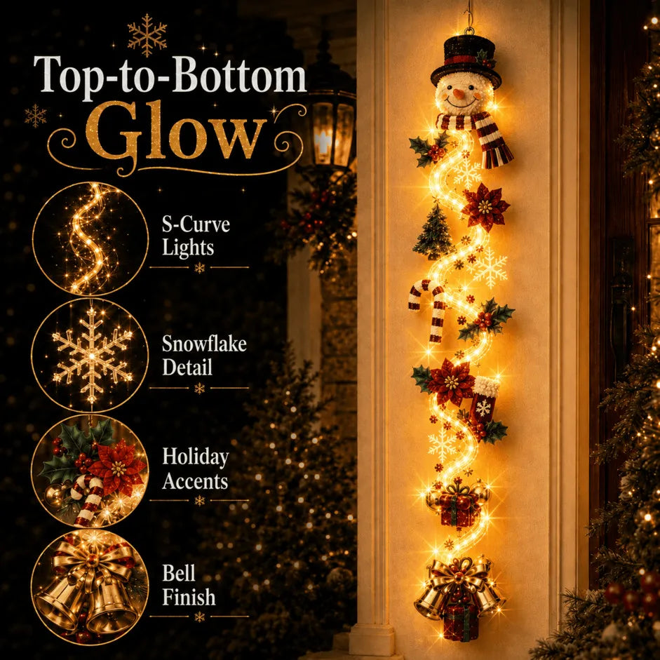 Merrilum | Decorazione natalizia luminosa da appendere alla porta, 120 cm, 6 motivi