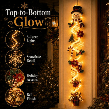 Merrilum | Decorazione natalizia luminosa da appendere alla porta, 120 cm, 6 motivi