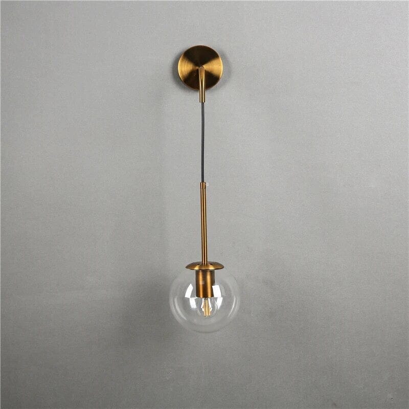 Lampada da parete in vetro a forma di sfera – Elegante lampada in vetro satinato con design moderno a sospensione