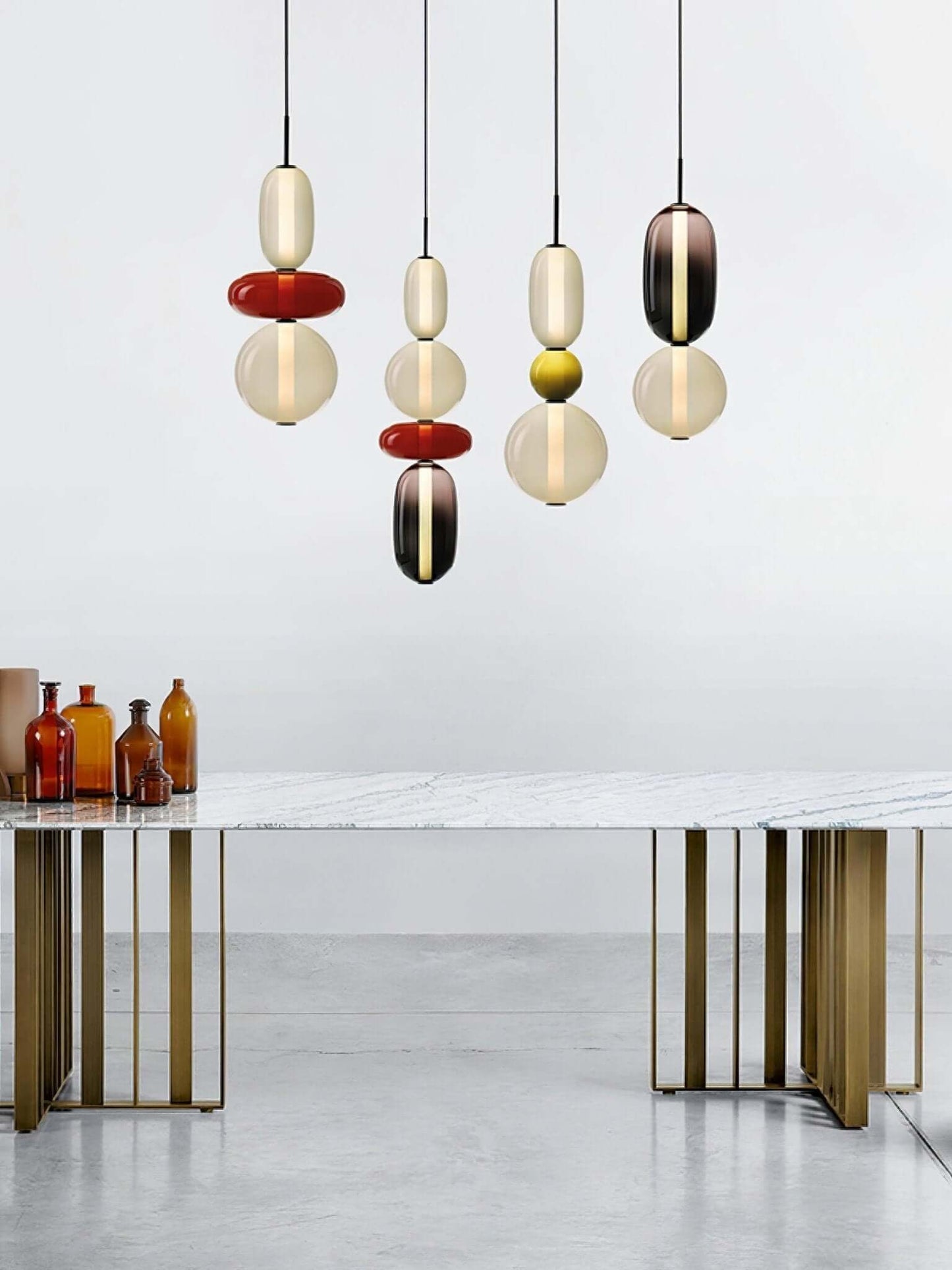 Lampada a sospensione elegante da designer – Vetro colorato moderno