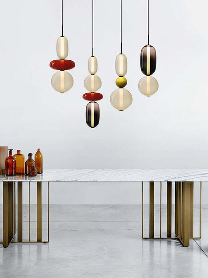 Lampada a sospensione elegante da designer – Vetro colorato moderno