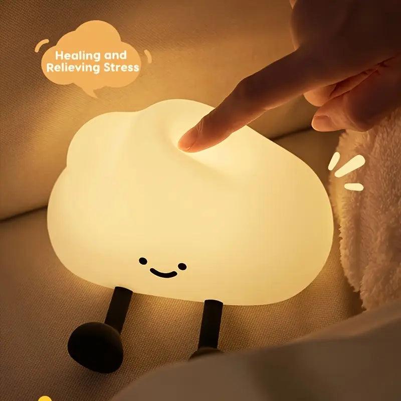 Nuvia Lumo | Lampada da comodino LED ricaricabile USB a forma di nuvola con dimmer touch