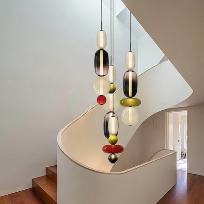 Lampada a sospensione elegante da designer – Vetro colorato moderno