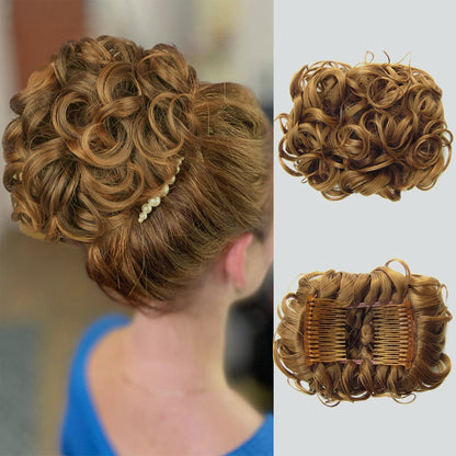 Duttina | Lockiger Messy-Bun-Haarteil mit Gummiband, 2er-Set
