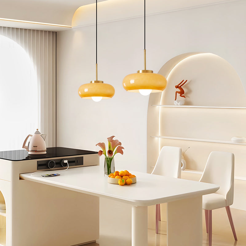 Haelion | Lampada a sospensione in vetro a forma di pane con portalampada E27