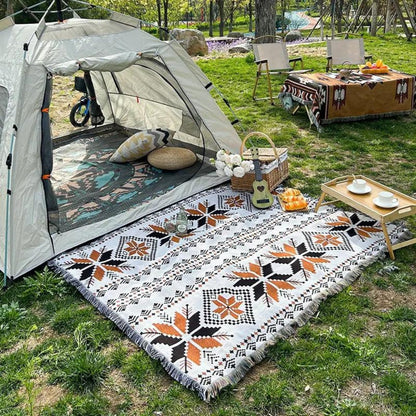 Coperta da picnic boho | Motivo marocchino | Idrorepellente | Misto microfibra-cotone