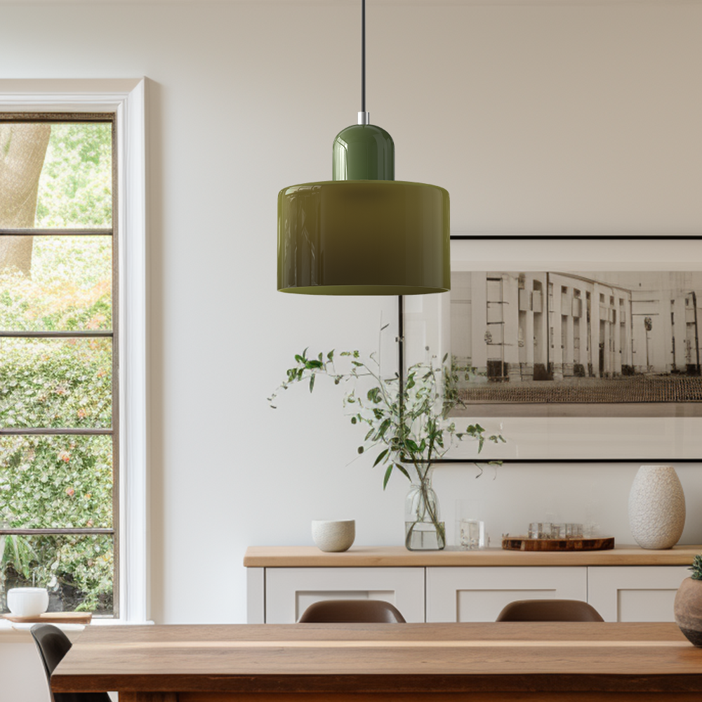 Lampada a sospensione Bauhaus con vetro a sfera | Design senza tempo | Vetro e metallo | Portalampada E27