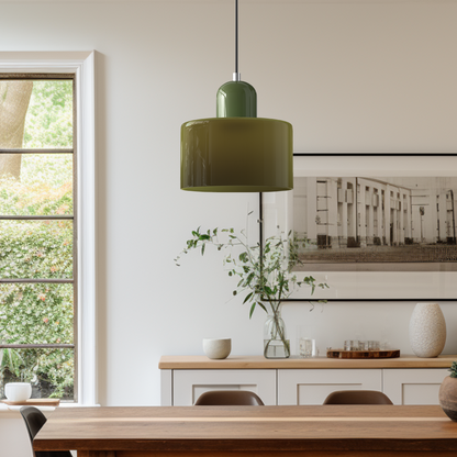 Lampada a sospensione Bauhaus con vetro a sfera | Design senza tempo | Vetro e metallo | Portalampada E27