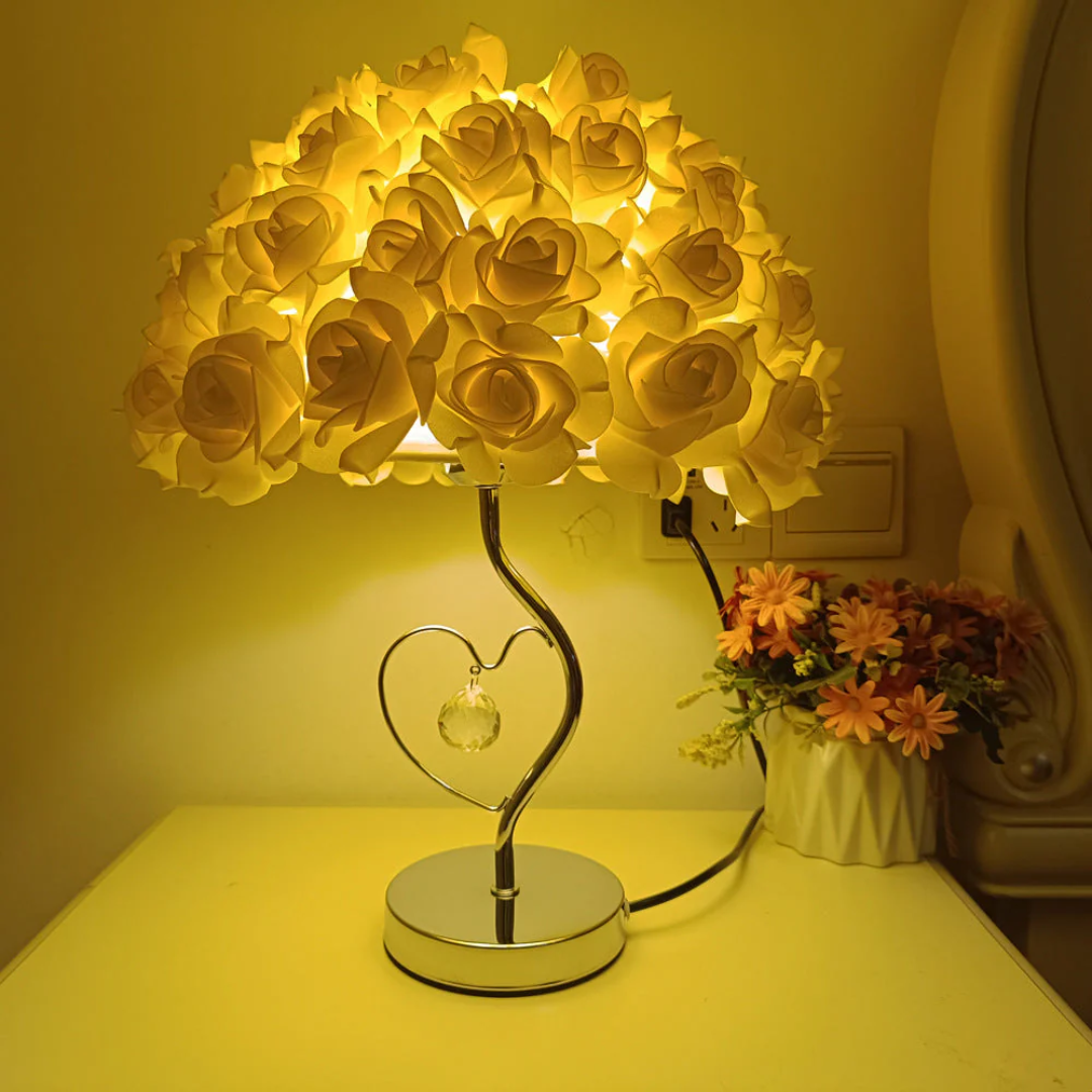Celestria Valea | Lampada da tavolo LED romantica con paralume in tessuto