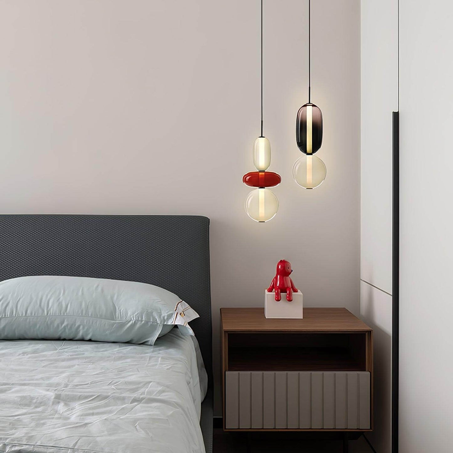 Lampada a sospensione elegante da designer – Vetro colorato moderno