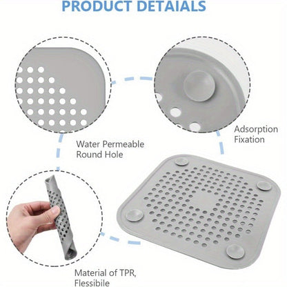 Siebora | Filtro di scarico in silicone con ventose per doccia e lavandino, set da 4