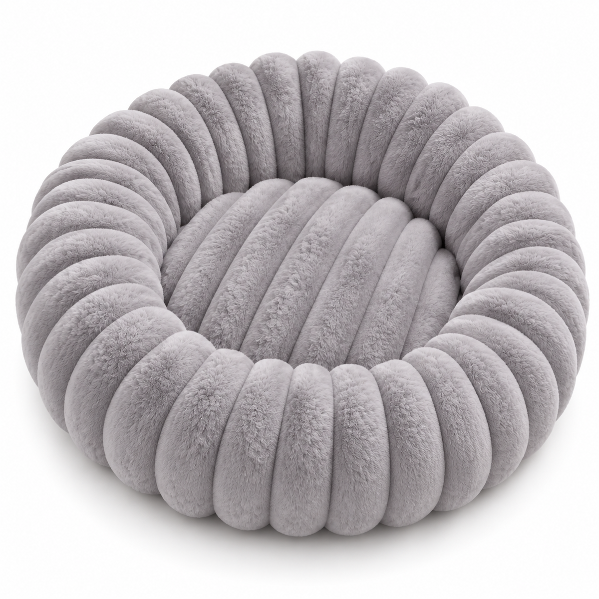 Kuschio | Cuccia rotonda in peluche per cani con bordo morbido, lavabile, Ø 40–80 cm