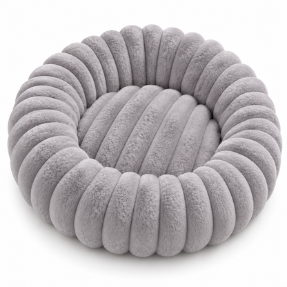 Kuschio | Cuccia rotonda in peluche per cani con bordo morbido, lavabile, Ø 40–80 cm