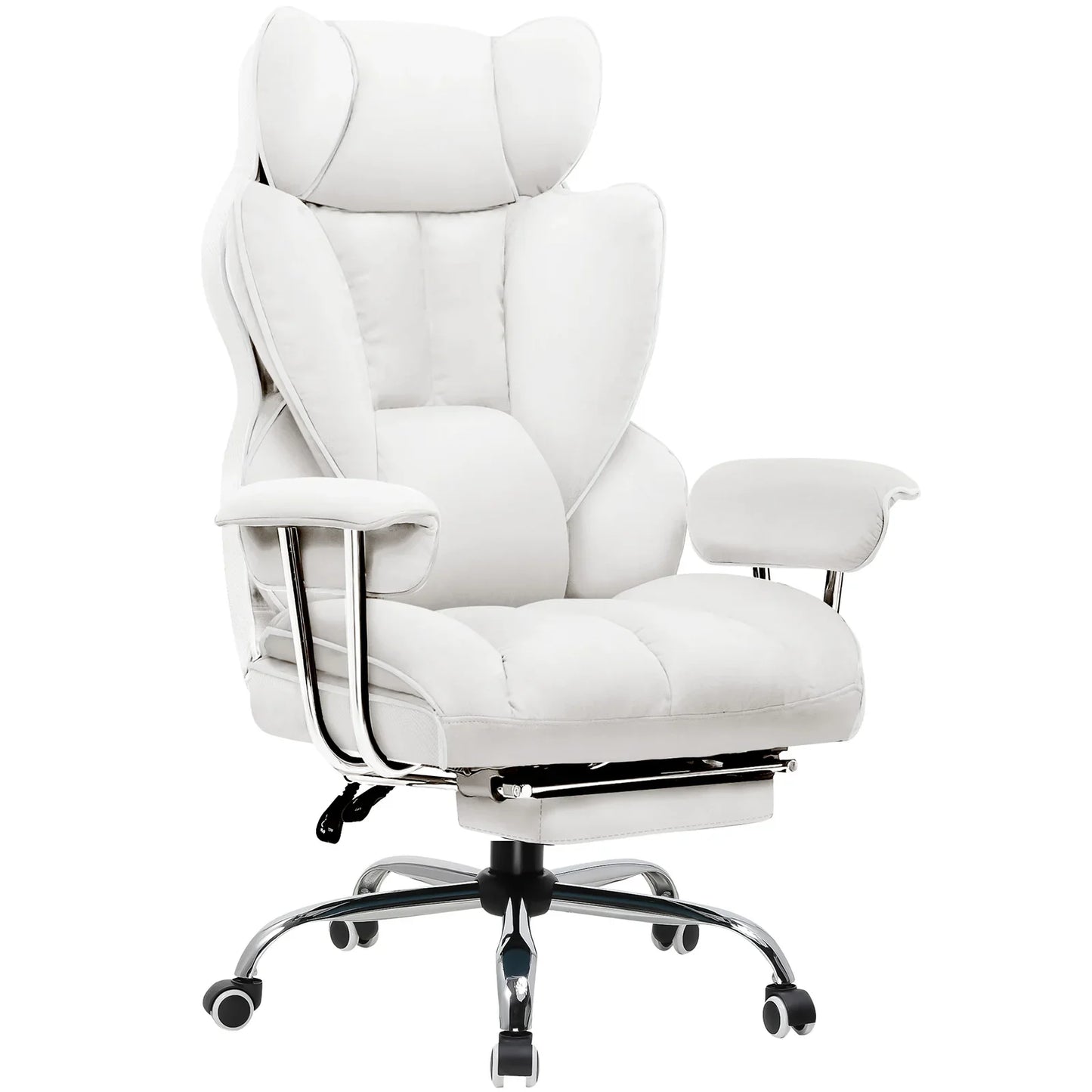 Valona – Ergonomic Fabric Gaming Chair with Footrest & Springy Seat Cushion
