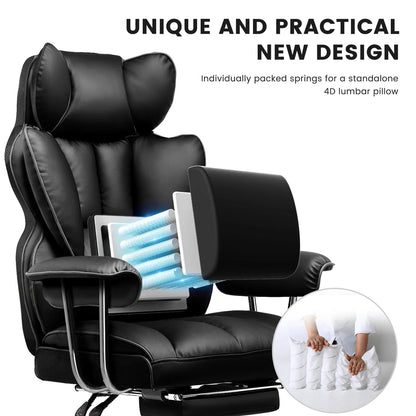 Valona – Ergonomic Fabric Gaming Chair with Footrest & Springy Seat Cushion