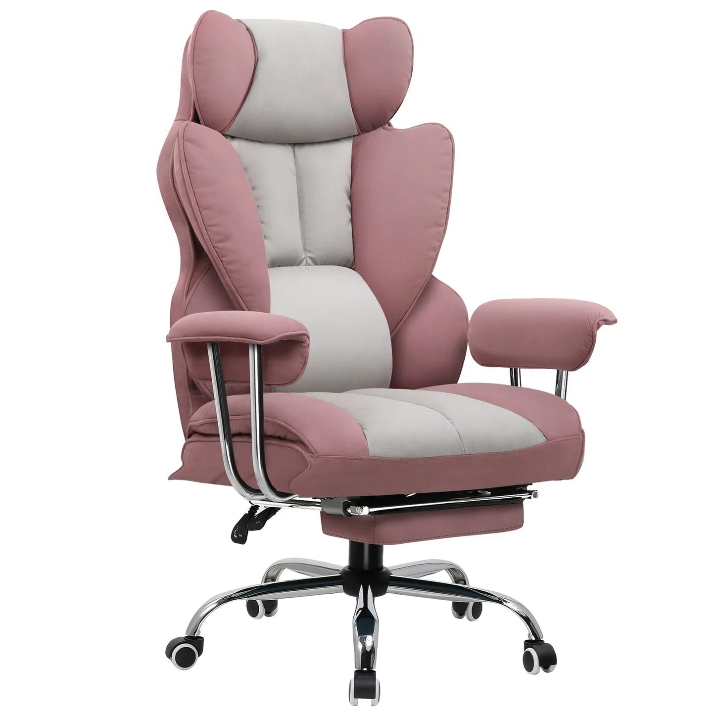 Valona – Ergonomic Fabric Gaming Chair with Footrest & Springy Seat Cushion