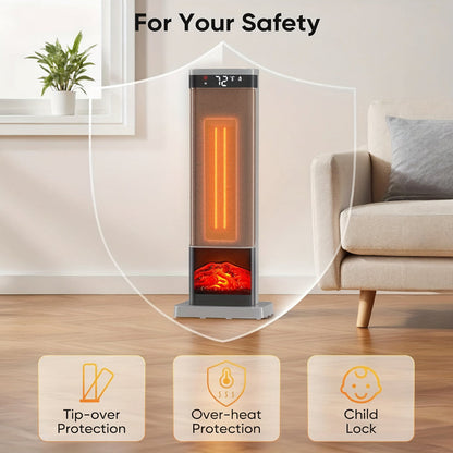 Warmira | Termoventilatore da 1500 W con telecomando, timer e protezione antiribaltamento