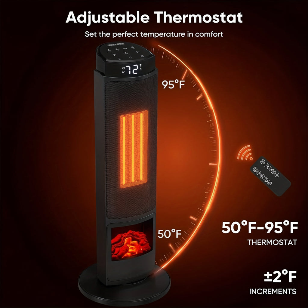 Warmira | Termoventilatore da 1500 W con telecomando, timer e protezione antiribaltamento