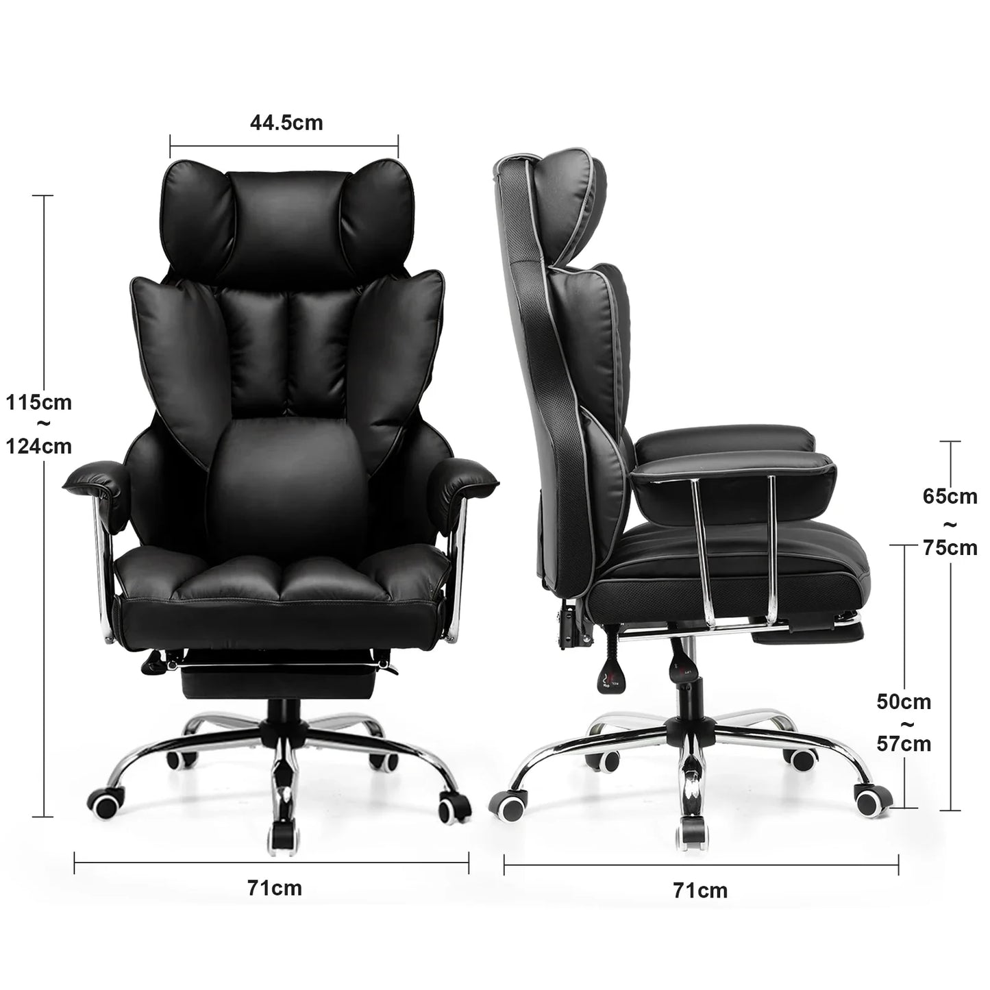 Valona – Ergonomic Fabric Gaming Chair with Footrest & Springy Seat Cushion