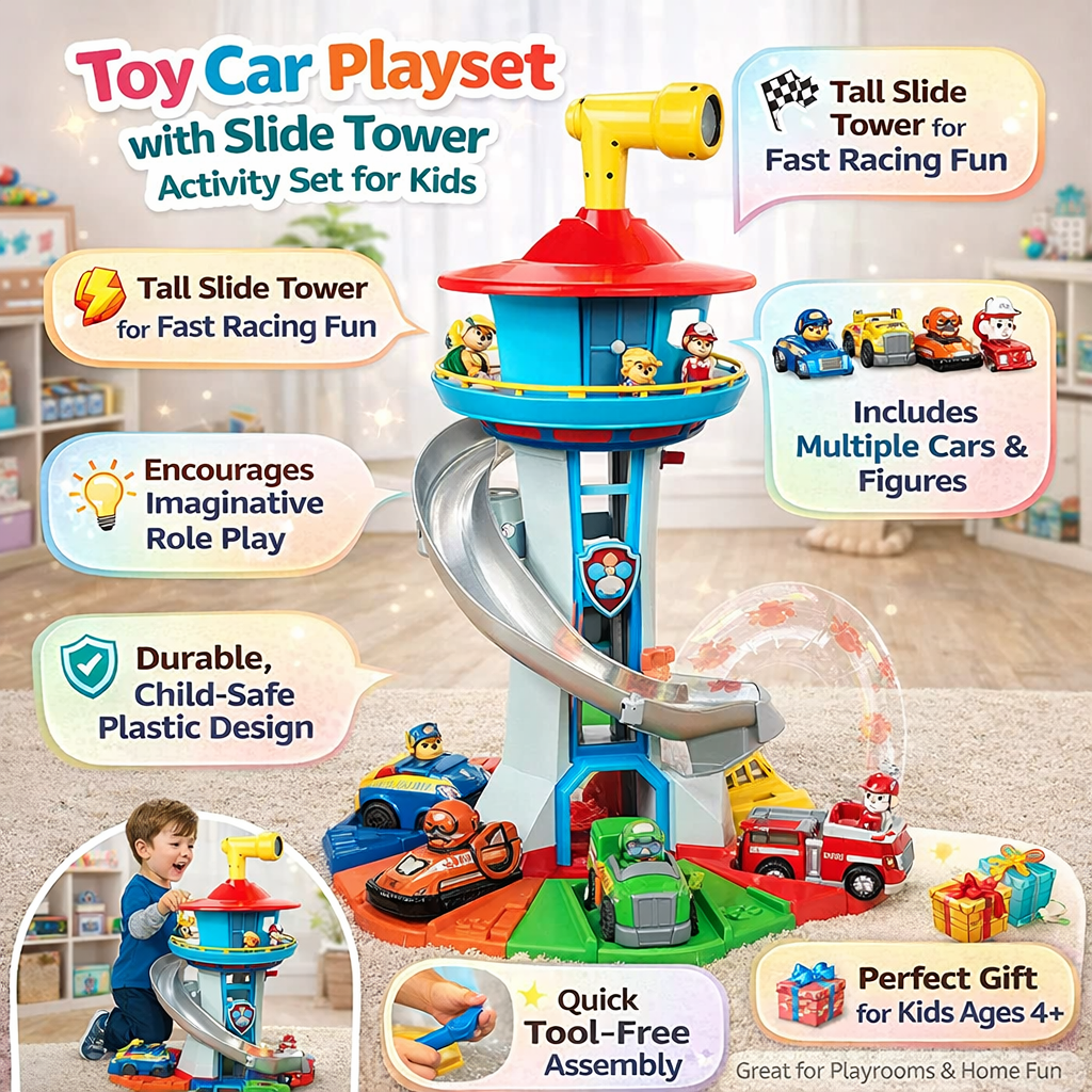 Abenteuerlicher Spielturm | Mehrstufiges Rutschturm-Set für Kinder 3