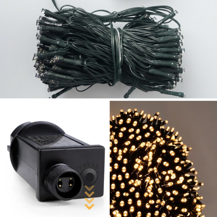 Glanzora | LED Lichterkette außen, IP65, 8 Leuchtmodi, 13 bis 103 m mit Netzstecker