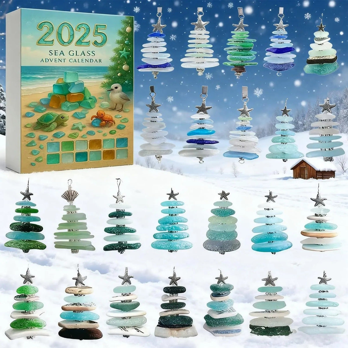 Glasmara | 2026 Advent Calendar with Sea Glass, Available Individually or in Sets