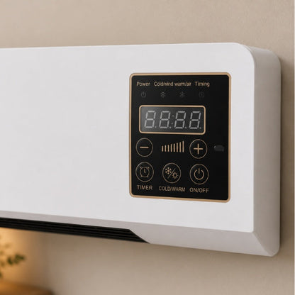 Calorvi | Termoventilatore da parete da 1800 W con display digitale, telecomando e ventilazione