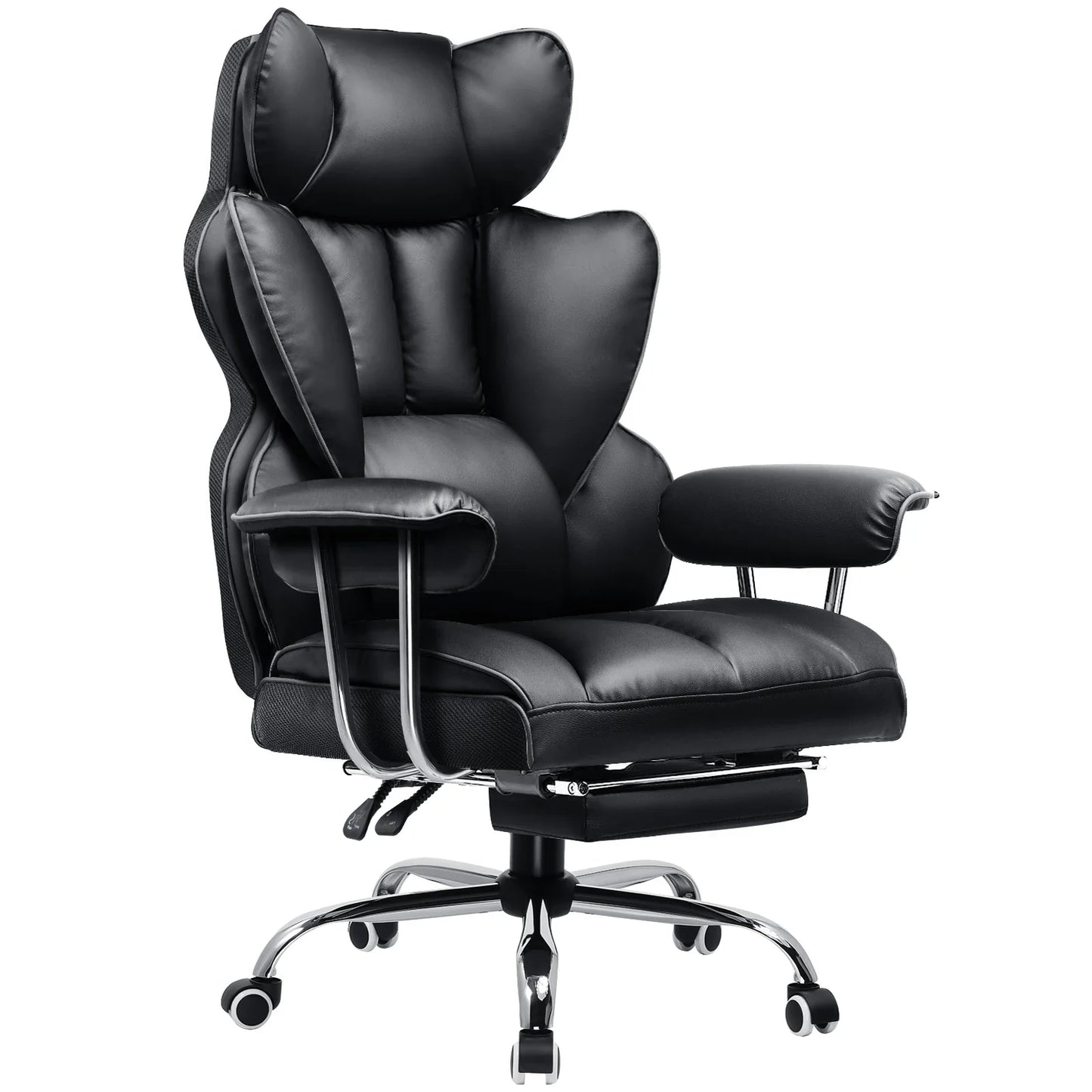 Valona – Ergonomic Fabric Gaming Chair with Footrest & Springy Seat Cushion