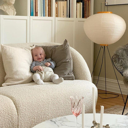Lunora Haze | Lampadaire sculptural en papier de riz au style Japandi