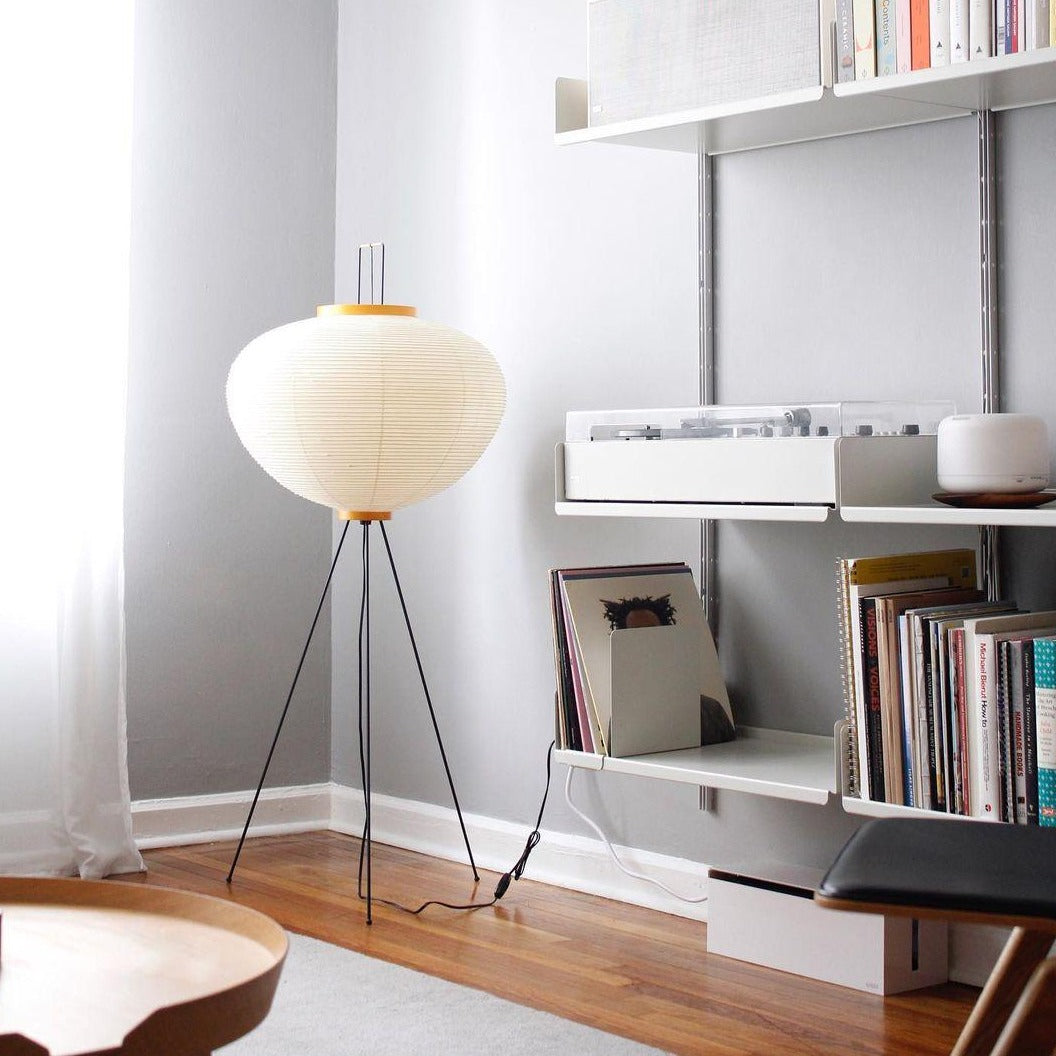 Lunora Haze | Lampadaire sculptural en papier de riz au style Japandi