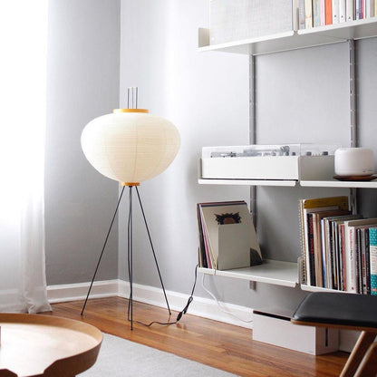 Lunora Haze | Lampadaire sculptural en papier de riz au style Japandi