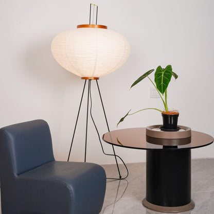 Lunora Haze | Lampadaire sculptural en papier de riz au style Japandi