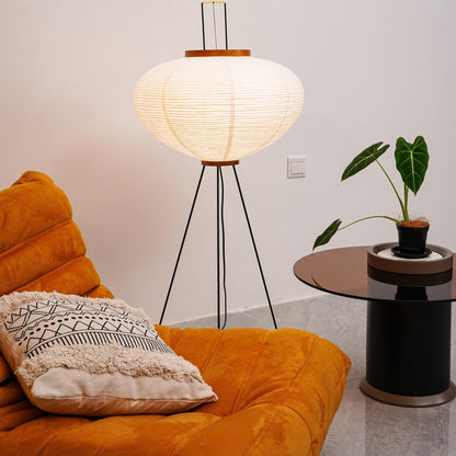 Lunora Haze | Lampadaire sculptural en papier de riz au style Japandi