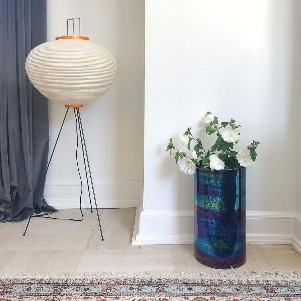 Lunora Haze | Lampadaire sculptural en papier de riz au style Japandi