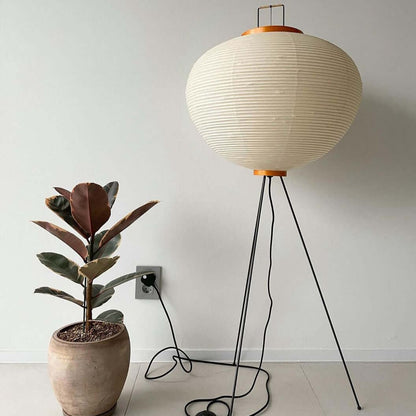 Lunora Haze | Lampadaire sculptural en papier de riz au style Japandi