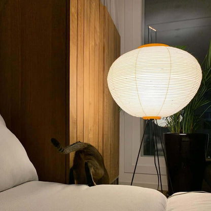 Lunora Haze | Lampadaire sculptural en papier de riz au style Japandi