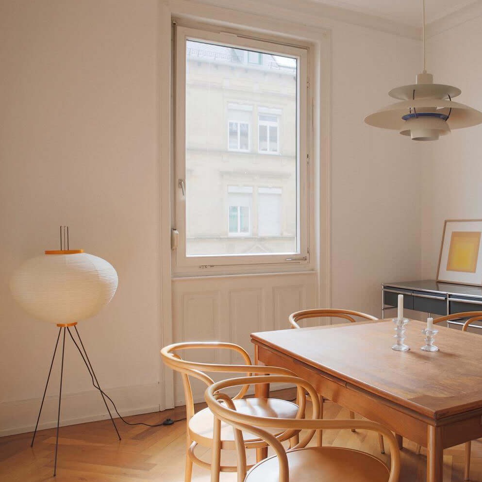 Lunora Haze | Lampadaire sculptural en papier de riz au style Japandi
