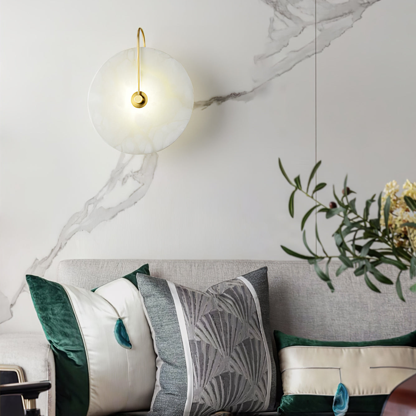 AlabasterBeam | Applique in alabastro | Illuminazione da parete LED lussuosa con luce calda per interni moderni e classici